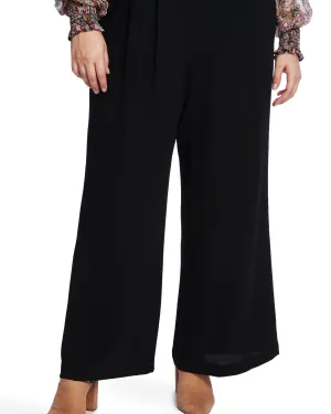 1.STATE Women's  Crepe Cropped Wide Leg Pants Black  2X | Black