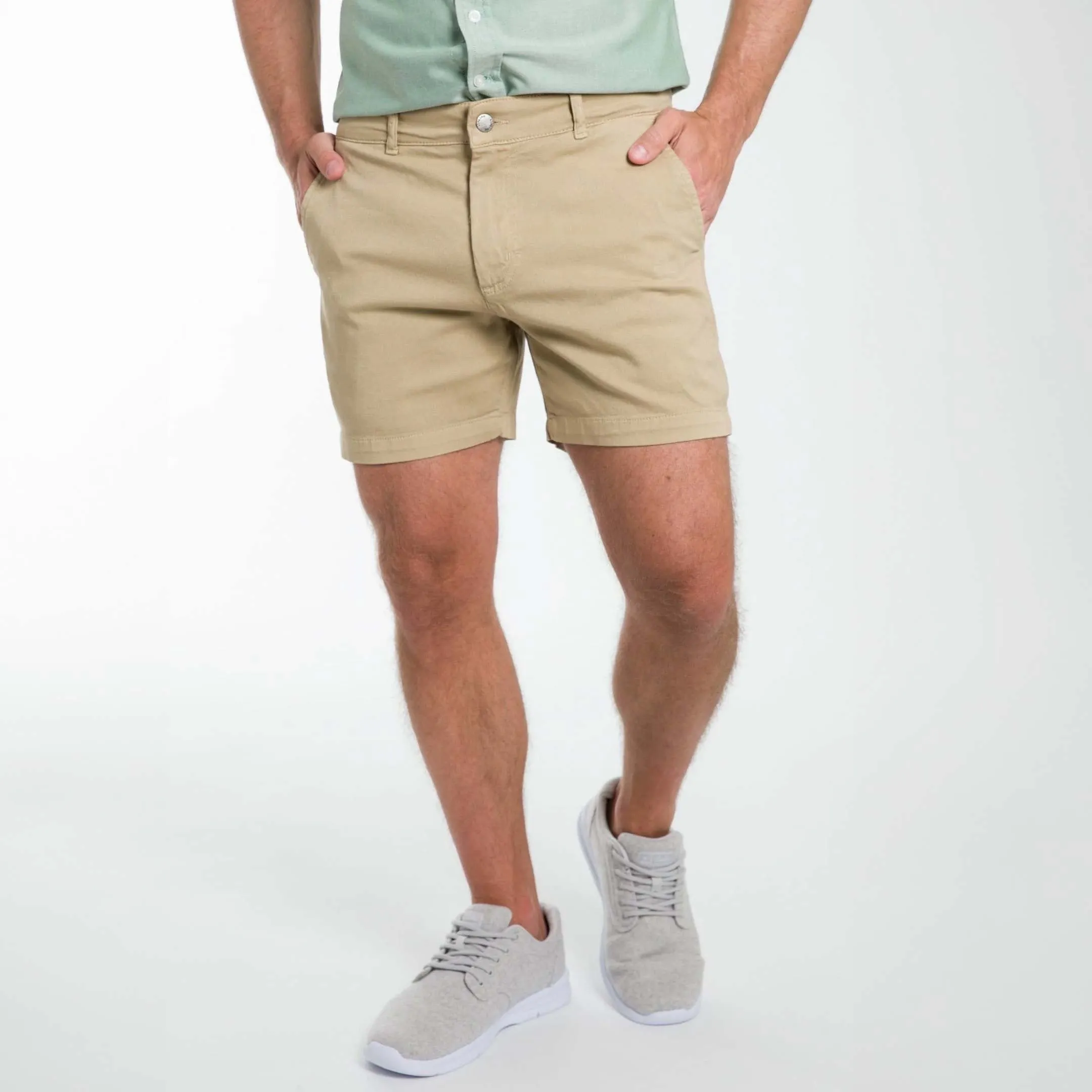 5" Khaki Lightweight Stretch Chino Short