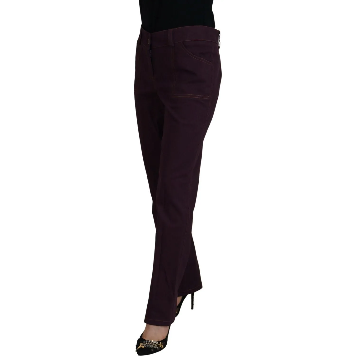 BENCIVENGA Elegant Tapered Purple Cotton Pants