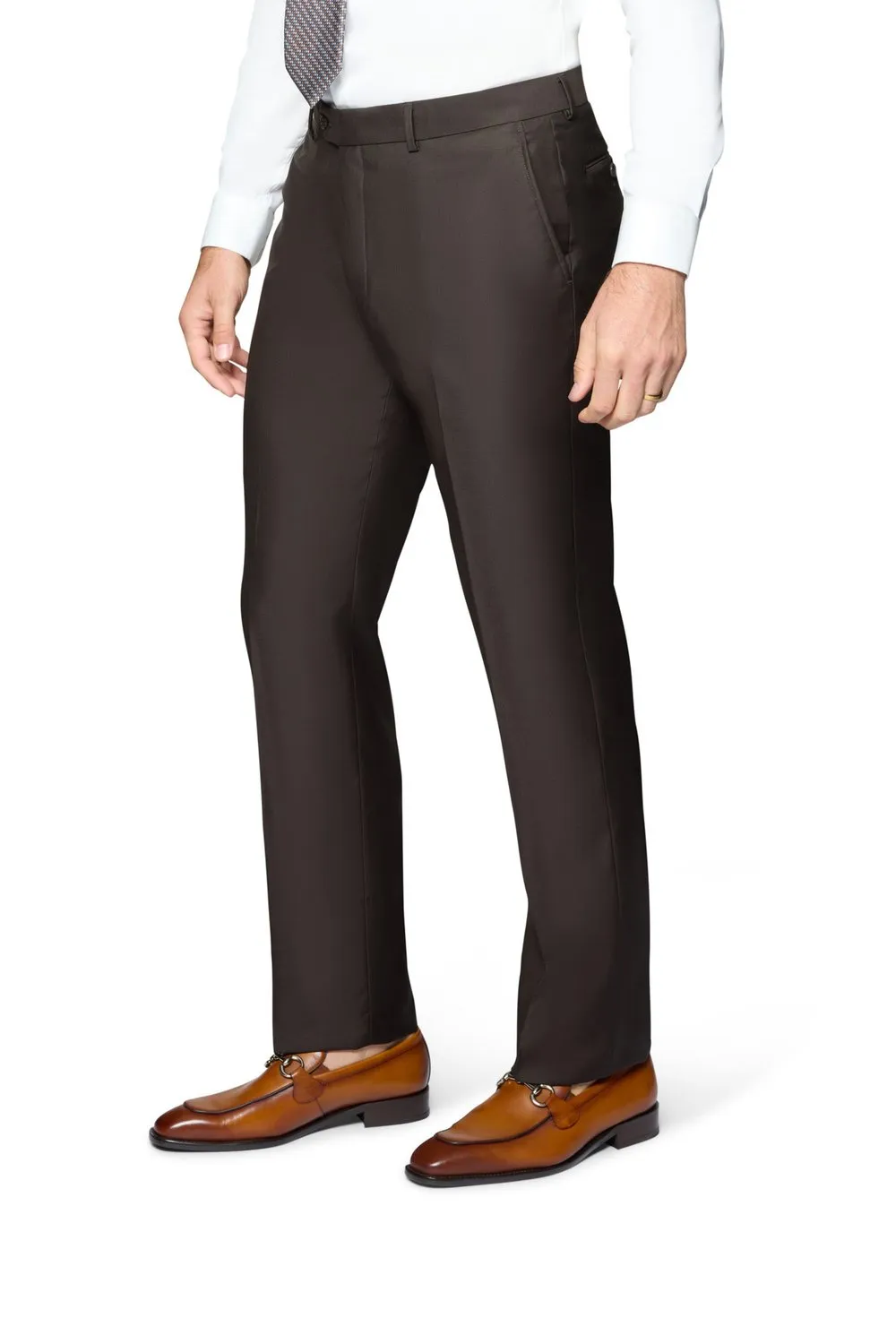 Berragamo Elegant Modern Fit Pants - Brown