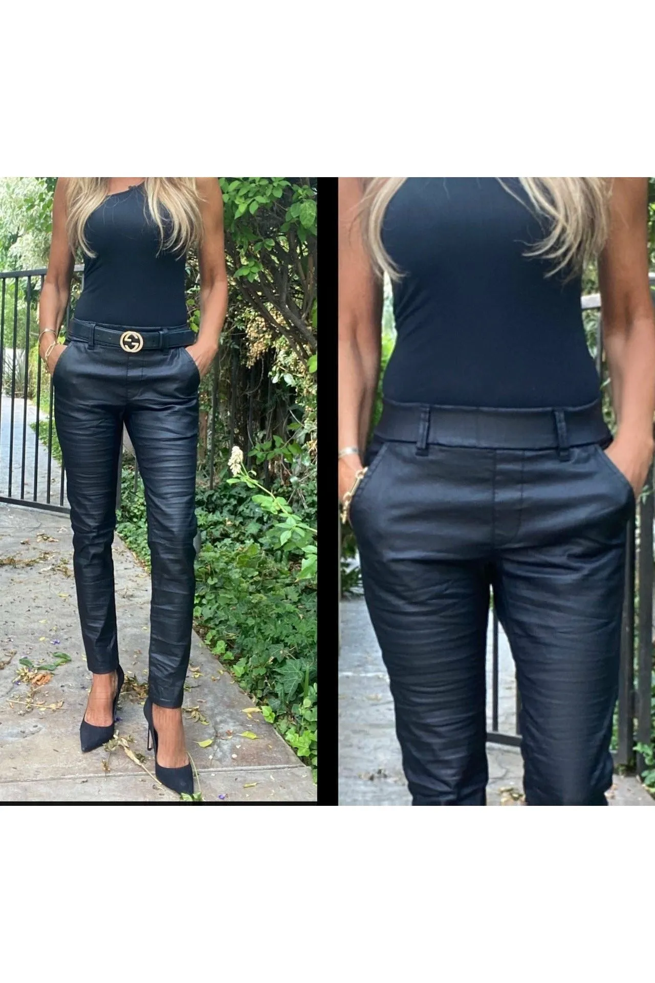 Bevy Flog Dafna Pants | Black Vegan Leather