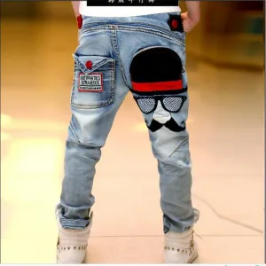 Boys Fashion Jeans Mustache Back Pocket - ONLY 1 LEFT !!!