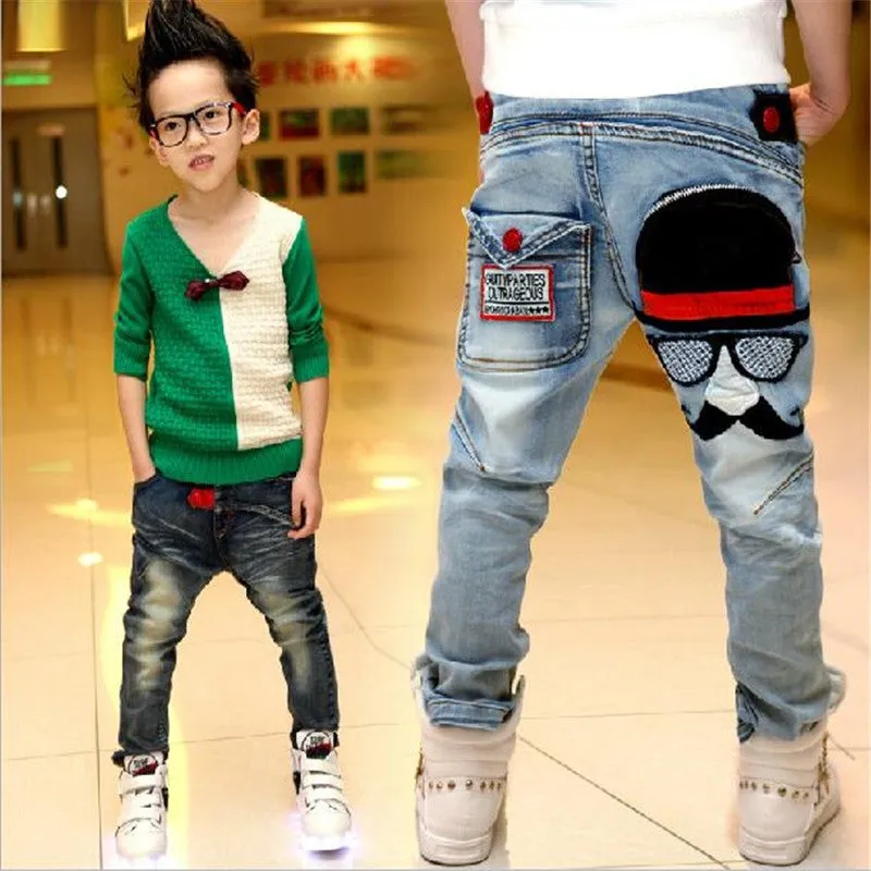 Boys Fashion Jeans Mustache Back Pocket - ONLY 1 LEFT !!!