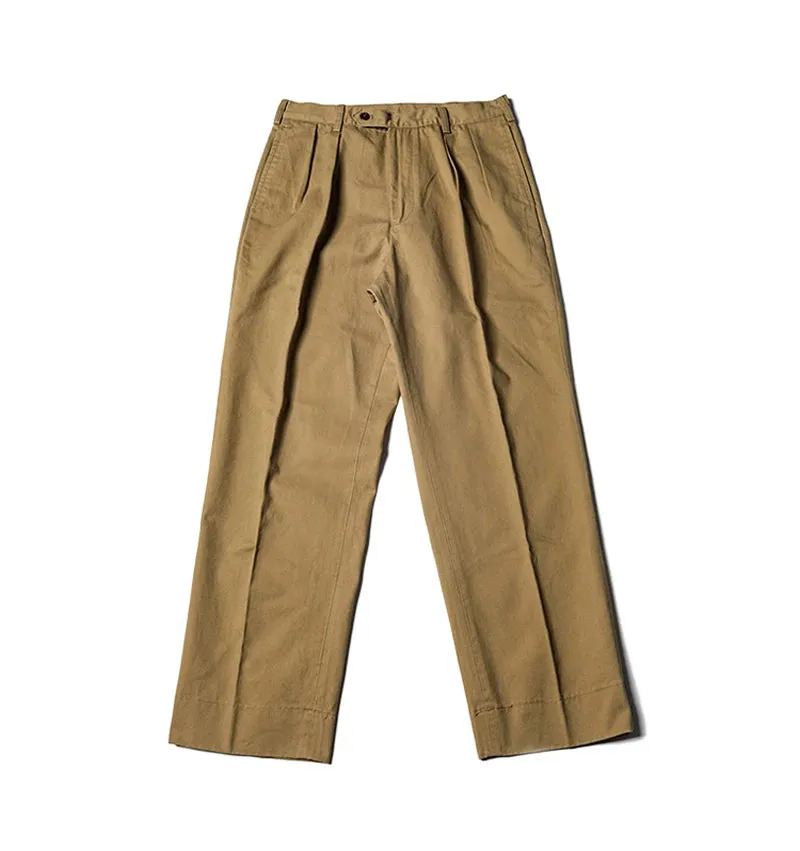 Casual Double Pleated Pants - Men's Loose Straight Fit Trousers