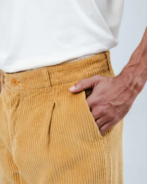 Corduroy Pleated Chino Pants Camel