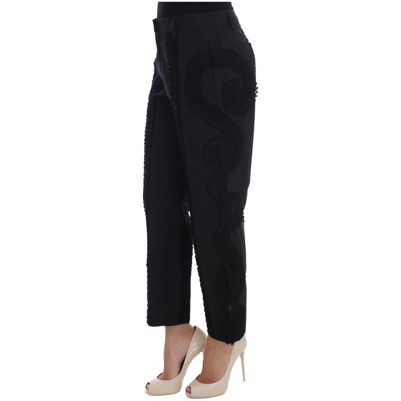 Dolce & Gabbana Elegant Black Torero Capri Pants