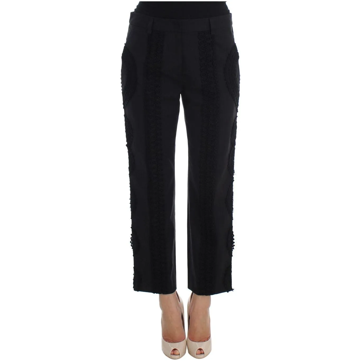 Dolce & Gabbana Elegant Black Torero Capri Pants