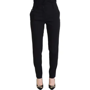 Dolce & Gabbana Elegant Black Wool-Silk Pants