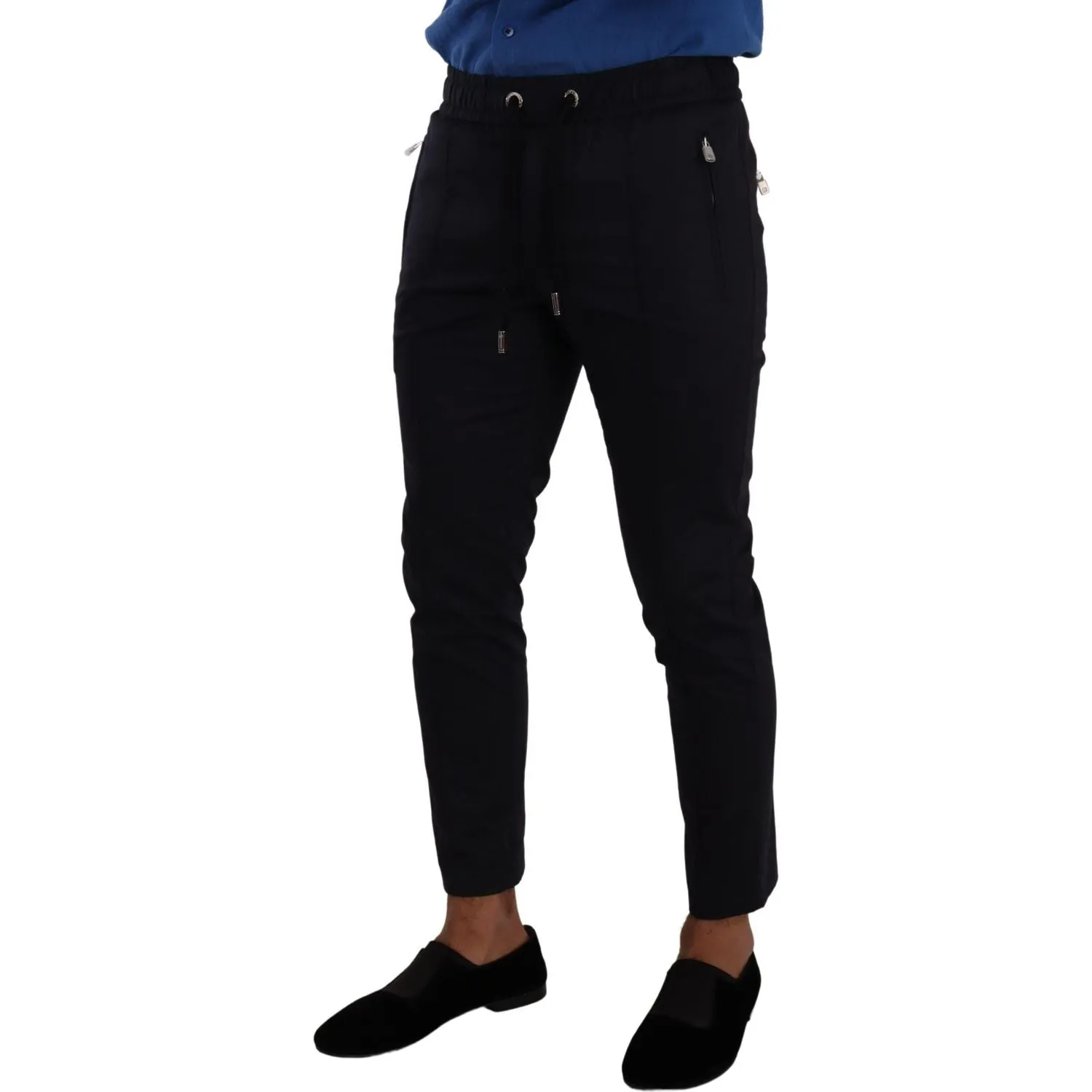 Dolce & Gabbana Elegant Dark Blue Skinny Jogging Pants