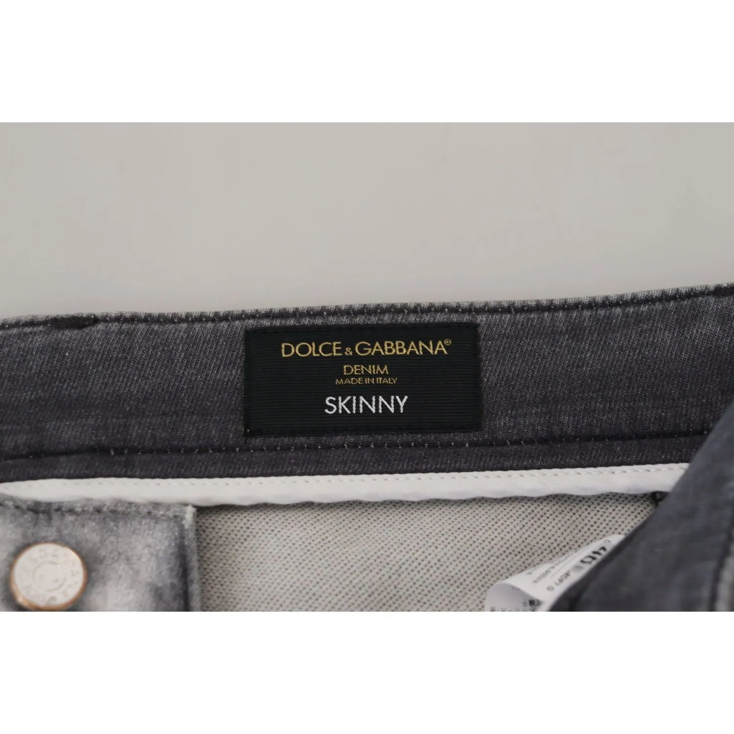 Dolce & Gabbana Elegant Gray Washed Cotton Blend Pants