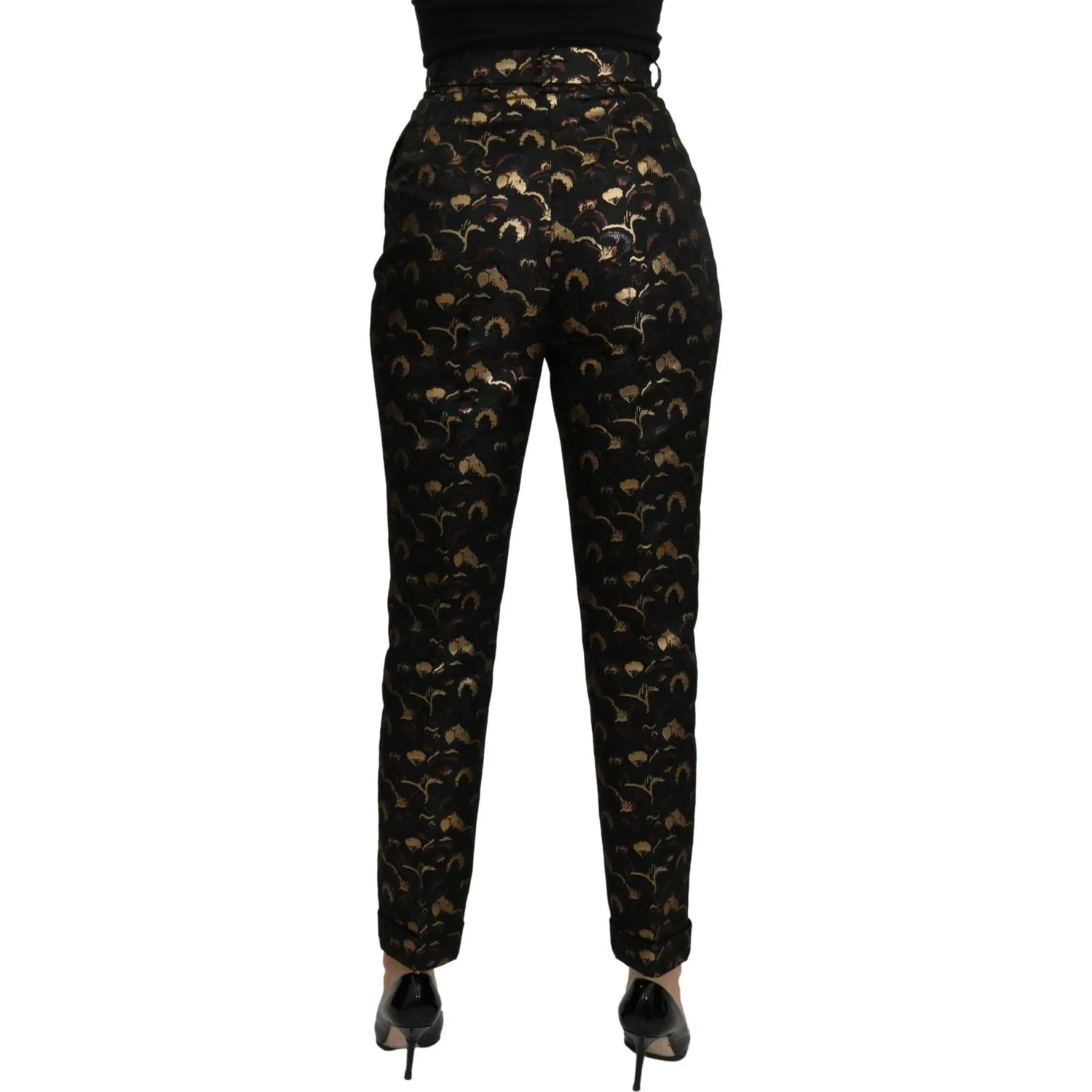 Dolce & Gabbana Elegant High Waist Tapered Brocade Pants