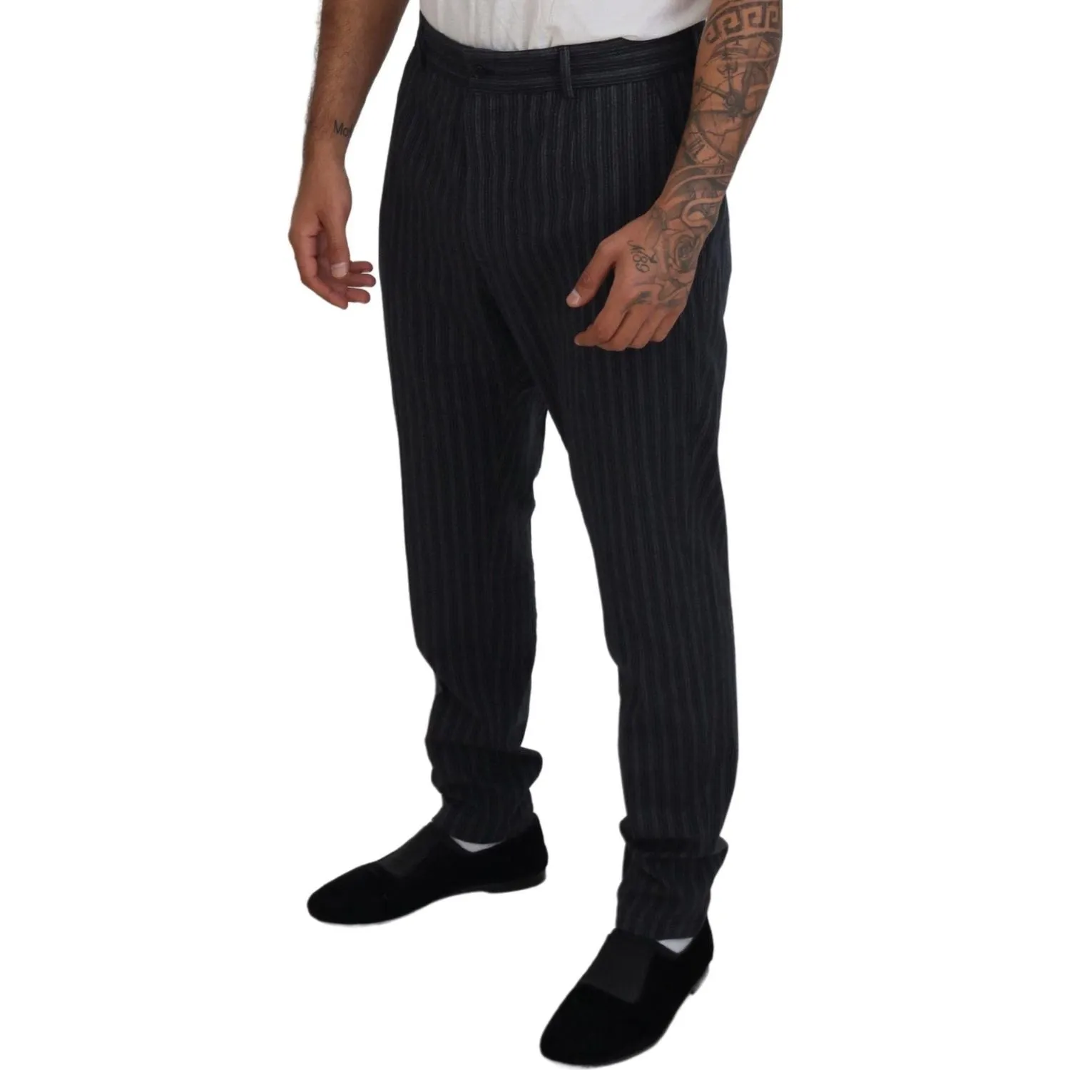 Dolce & Gabbana Elegant Striped Chino Dress Pants