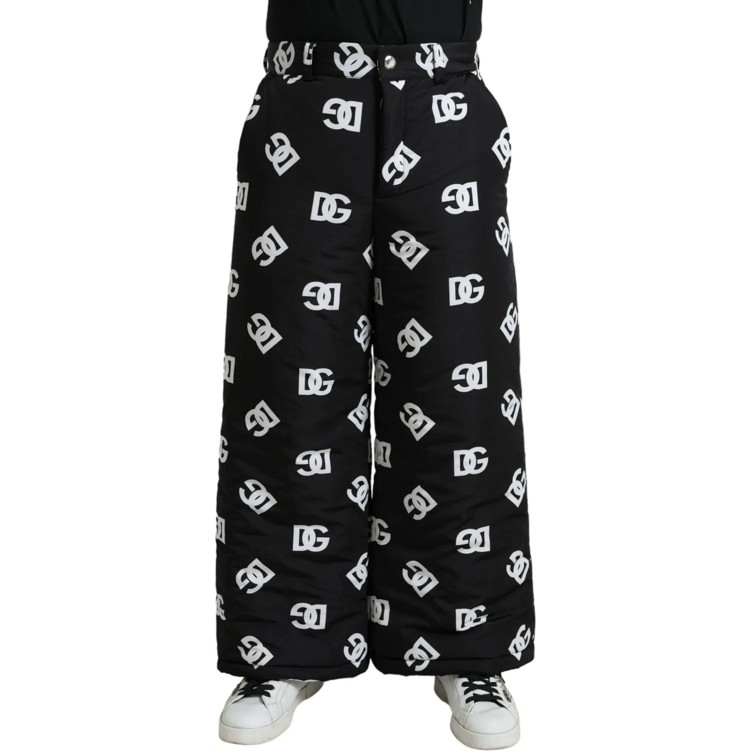 Dolce & Gabbana Elegant Wide Leg Signature Print Pants