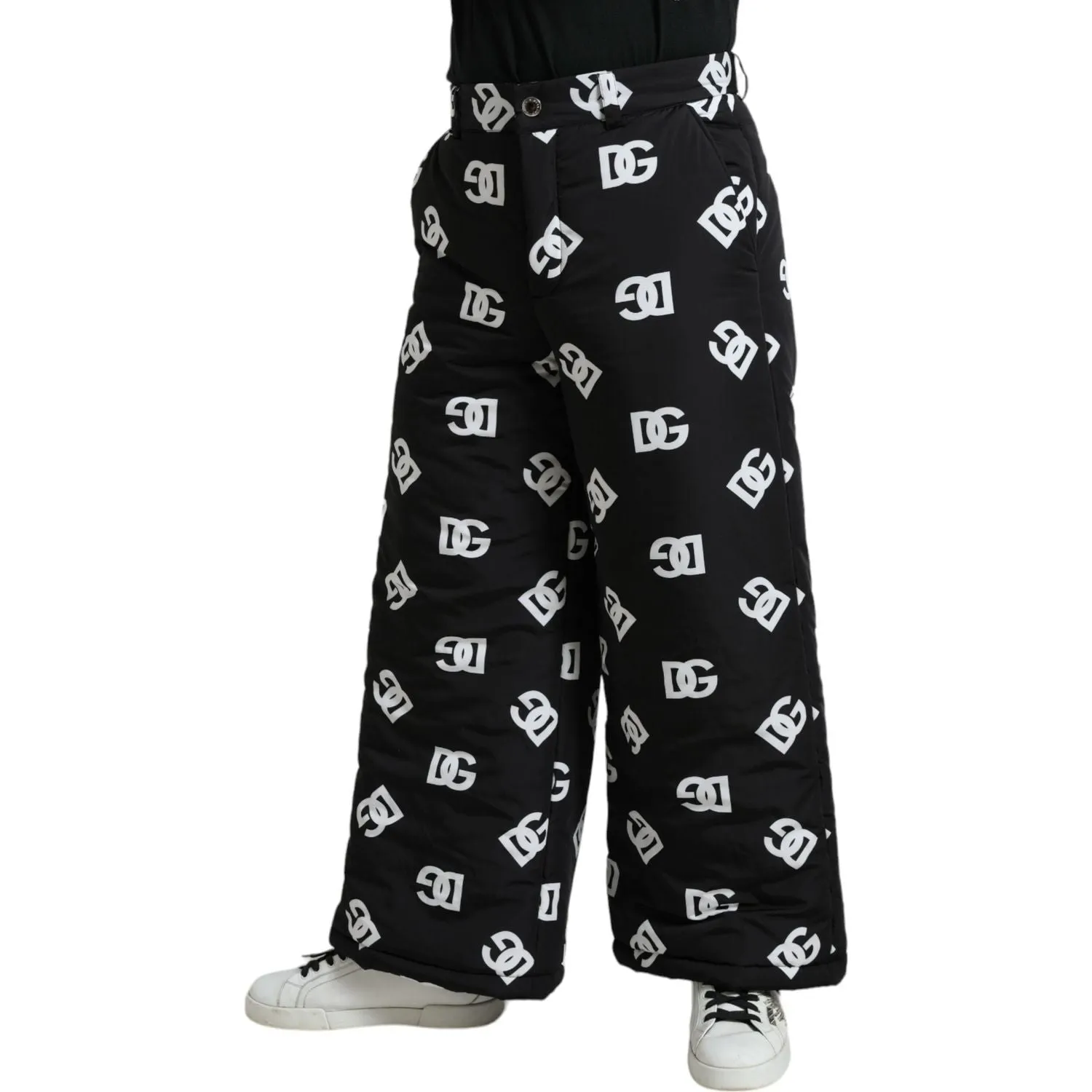 Dolce & Gabbana Elegant Wide Leg Signature Print Pants