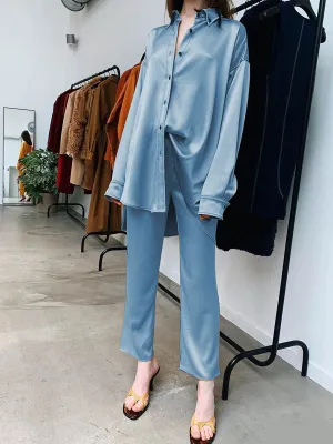 Fashionable Simple Casual Loose Shirt Pants Suit