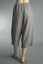 Front Pocket Linen Crop Pants