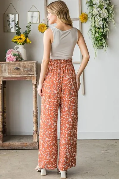 Heimish Printed Tied Straight Casual Pants