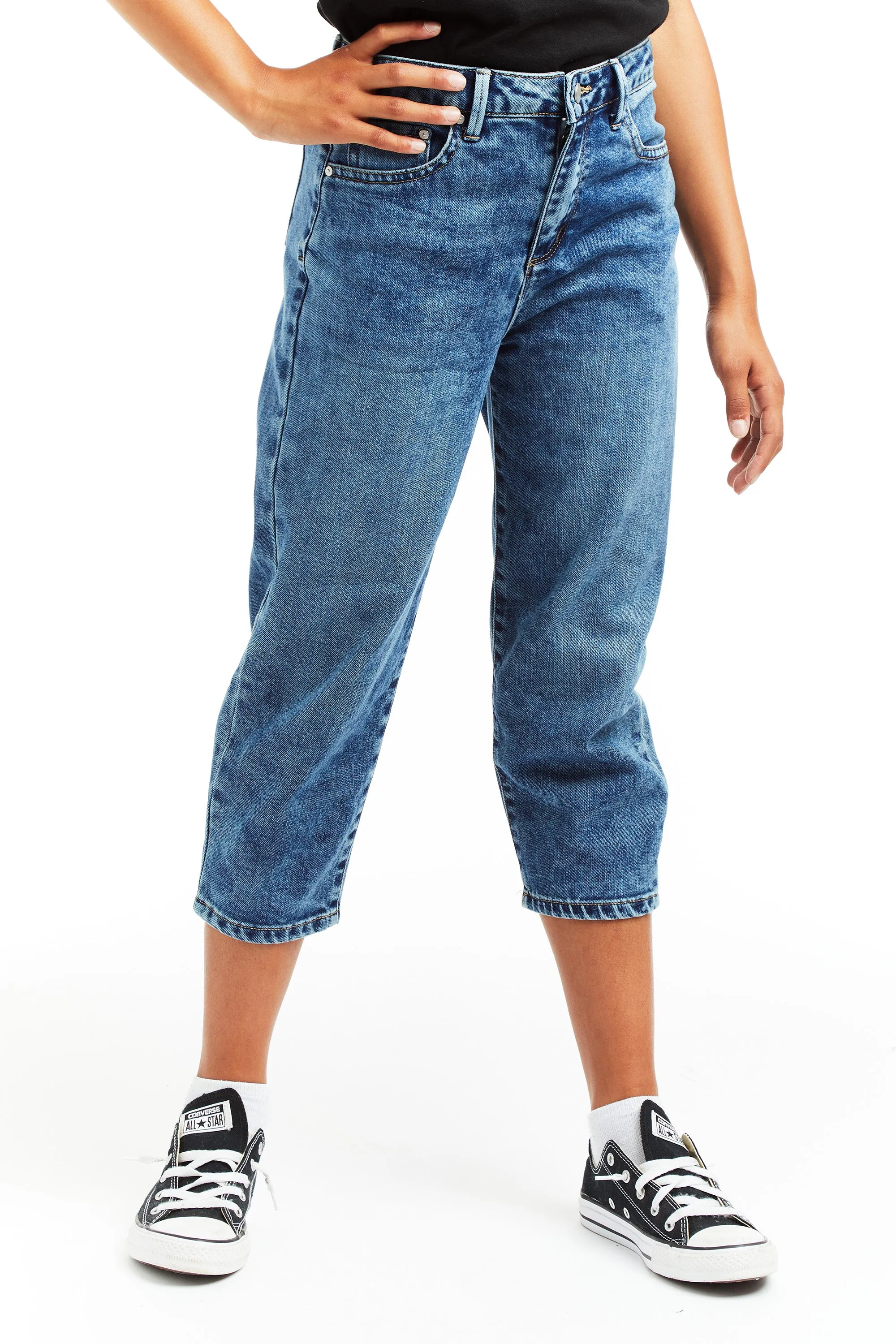 High Rise Crop Barrel Jeans