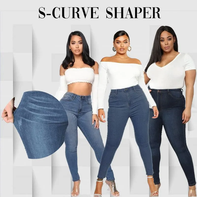 High Waist Curvy Stretch Skinny Jeans