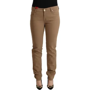 Jacob Cohen Elegant Brown Mid Waist Skinny Pants