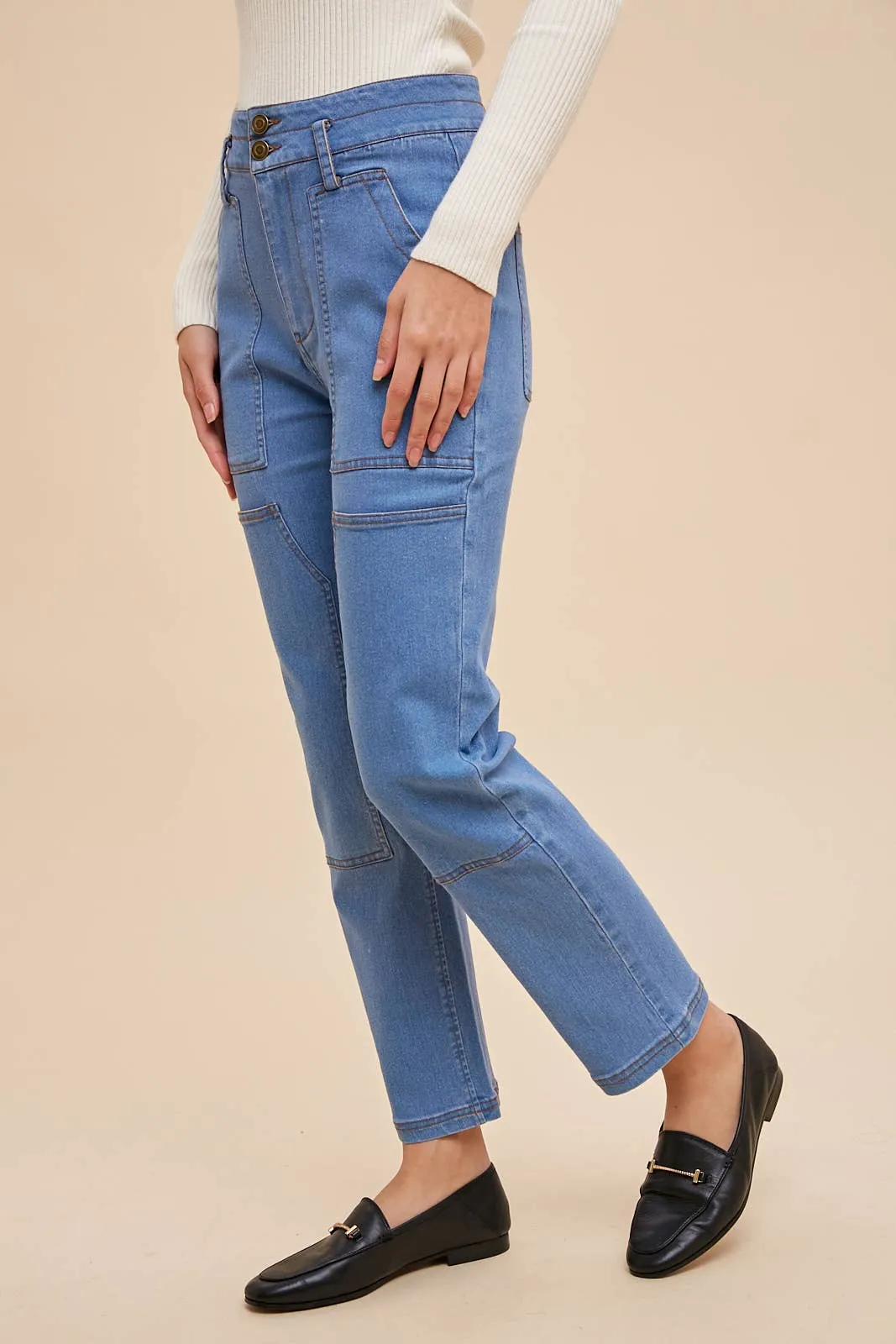 Jessie Cargo Stretch Denim Jean