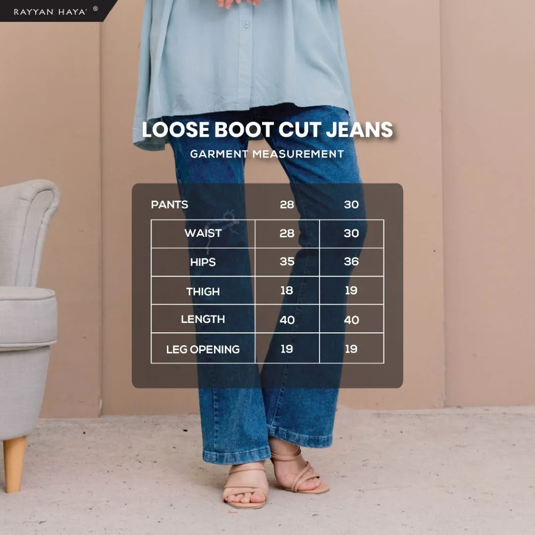 Loose Boot Cut Jeans (Light Blue)