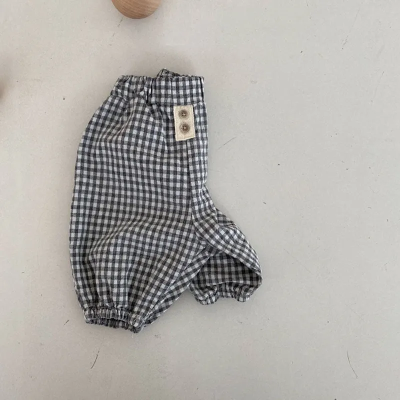 Loose Plaid Cotton Pants