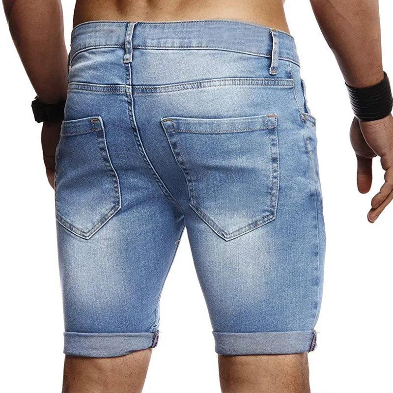 Men's Stretch Fit Blue Denim Shorts