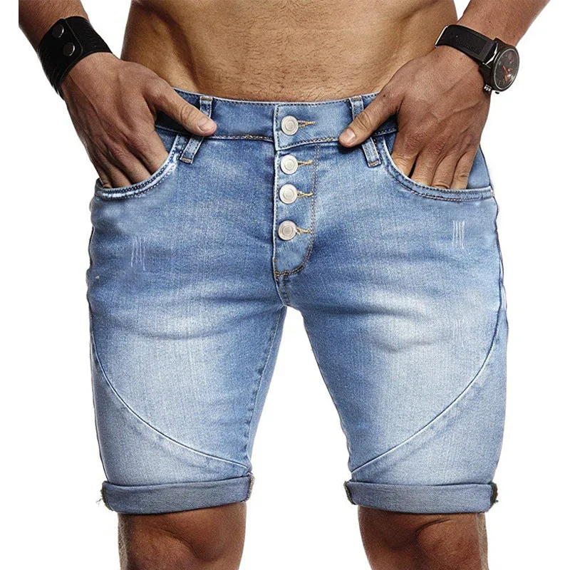 Men's Stretch Fit Blue Denim Shorts