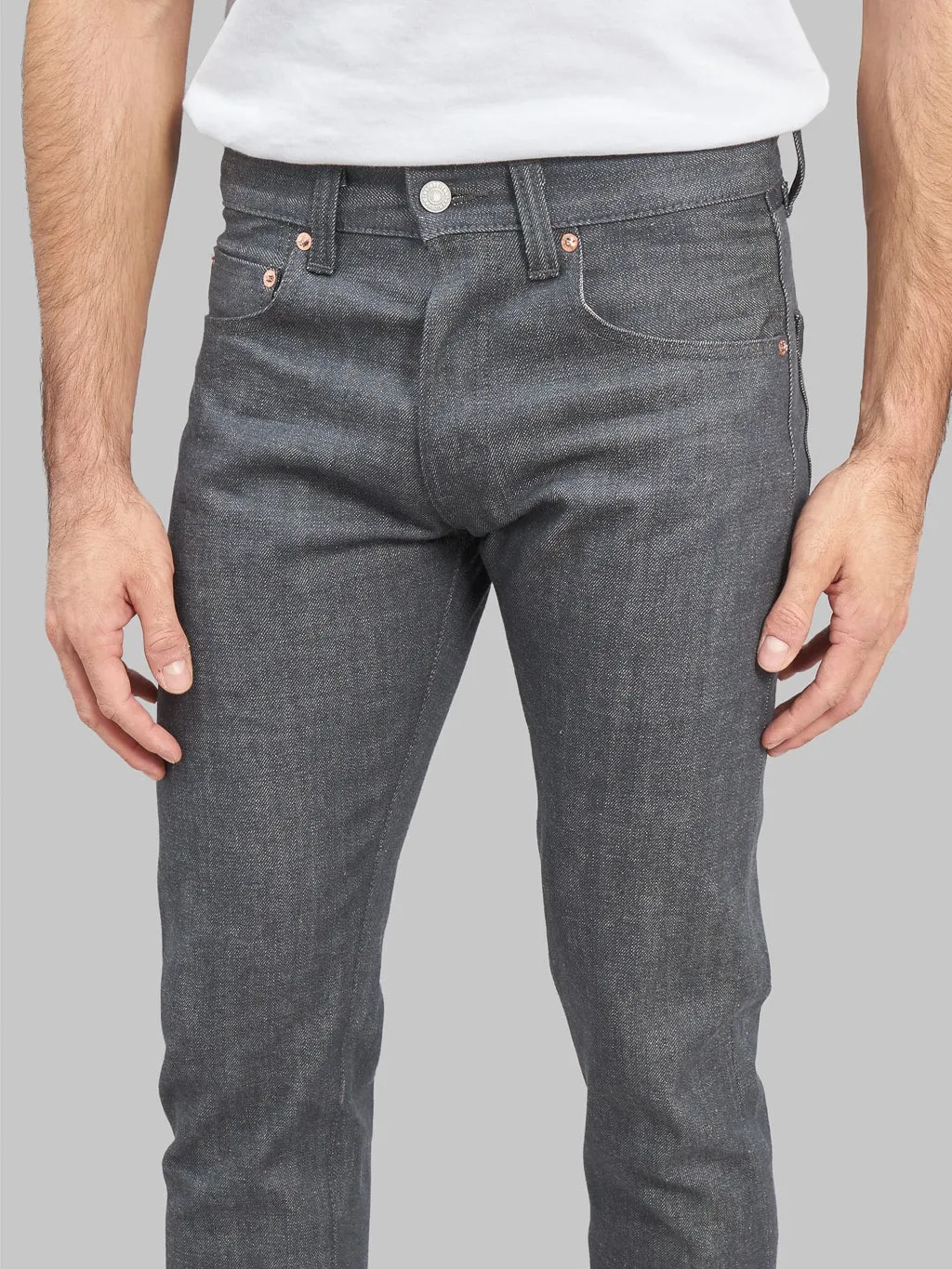 Momotaro 0306-70G 14oz Grey Denim Tight Tapered Jeans