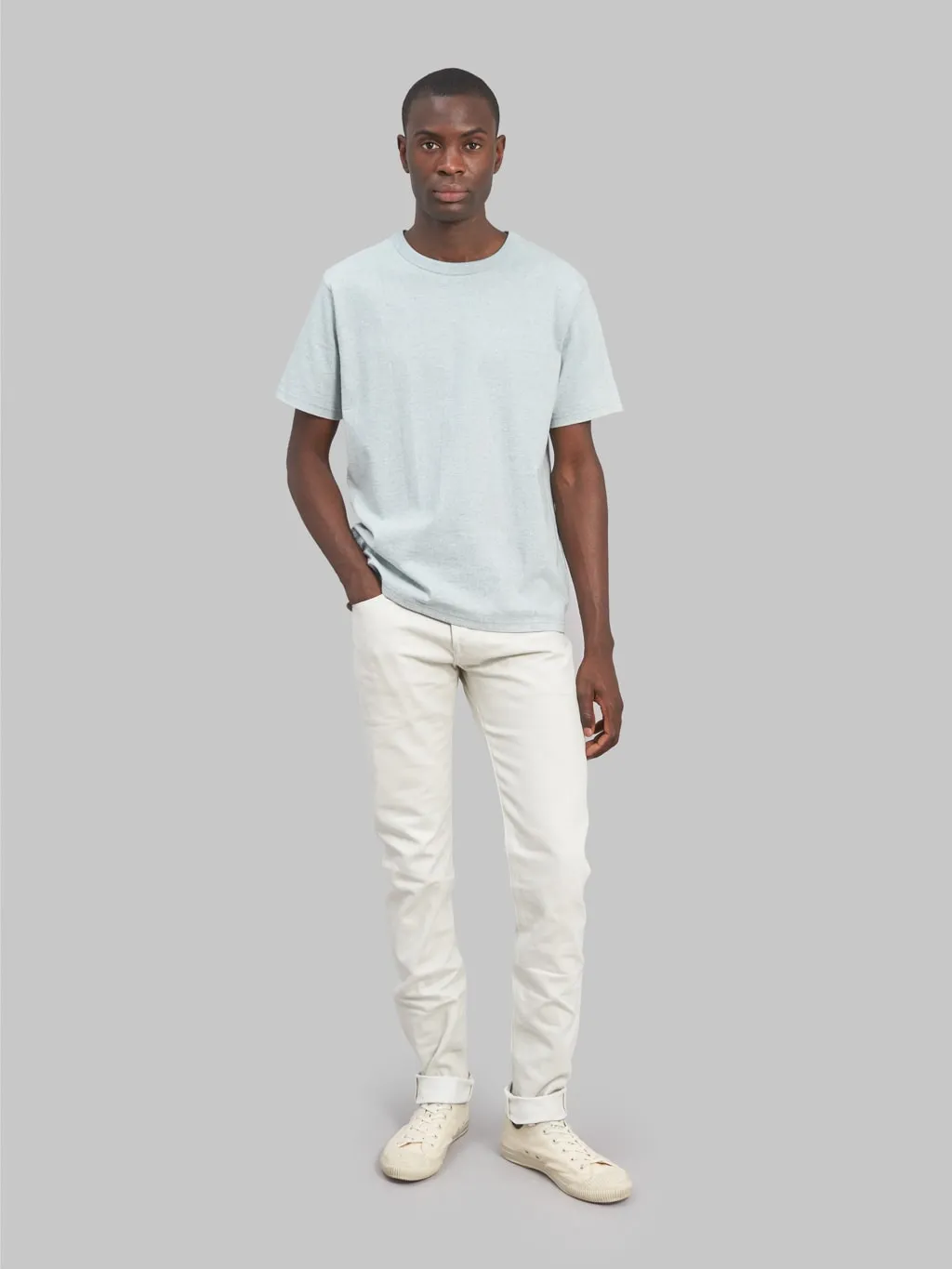 Momotaro 0306-IVO 13oz Ivory Denim Tight Tapered Jeans