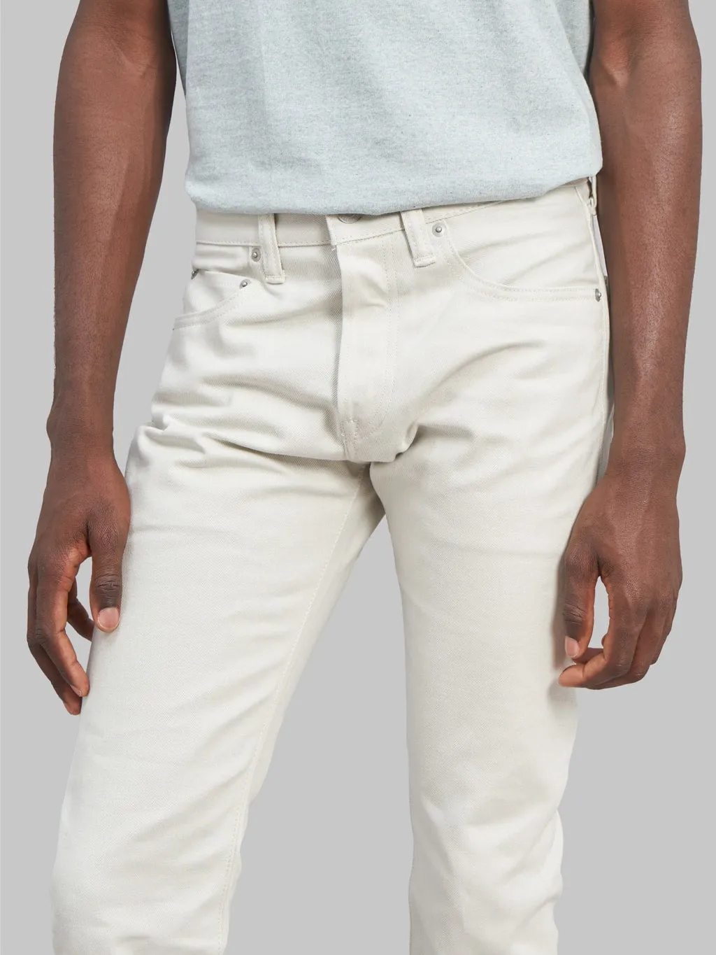 Momotaro 0306-IVO 13oz Ivory Denim Tight Tapered Jeans