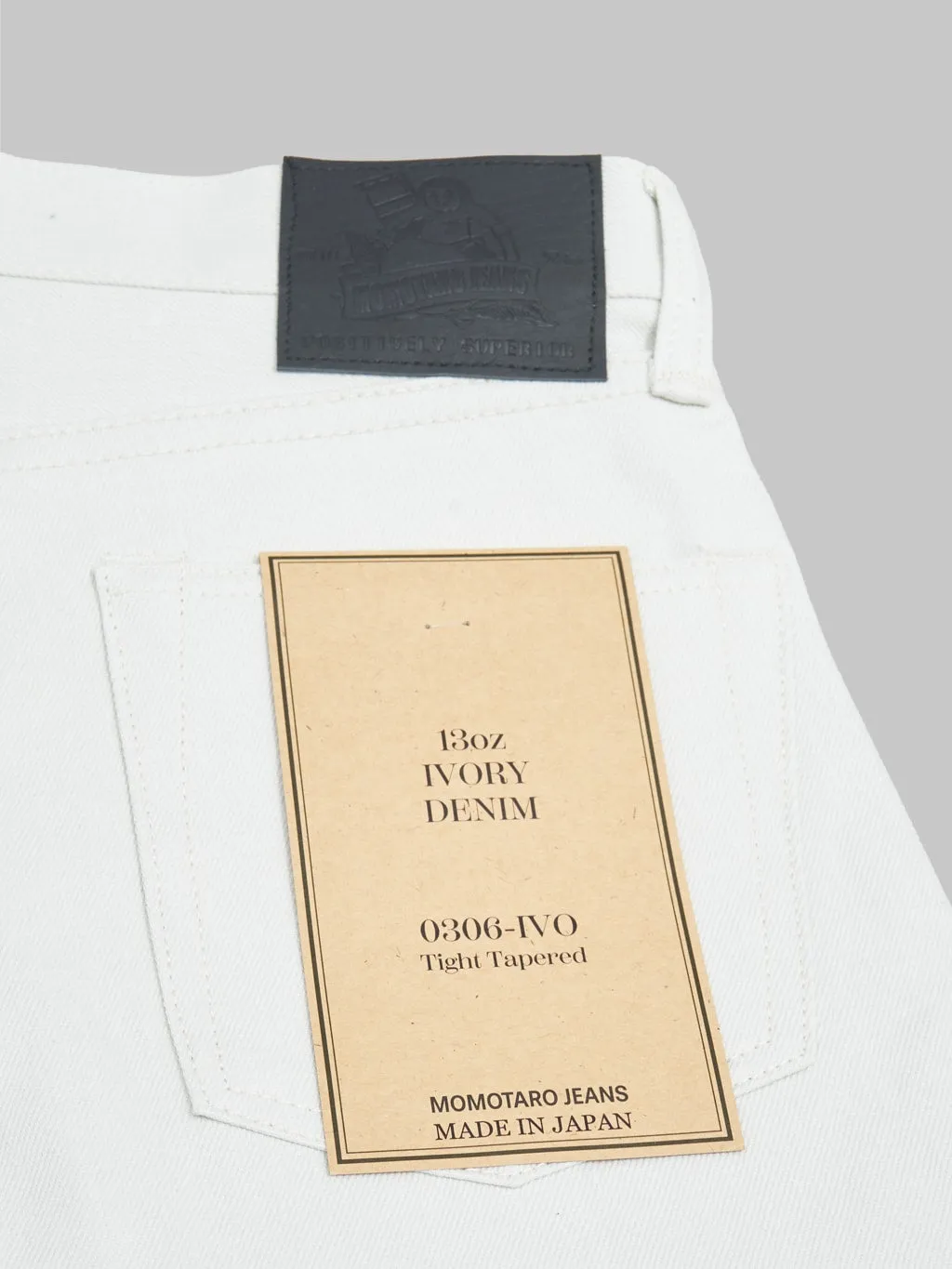 Momotaro 0306-IVO 13oz Ivory Denim Tight Tapered Jeans