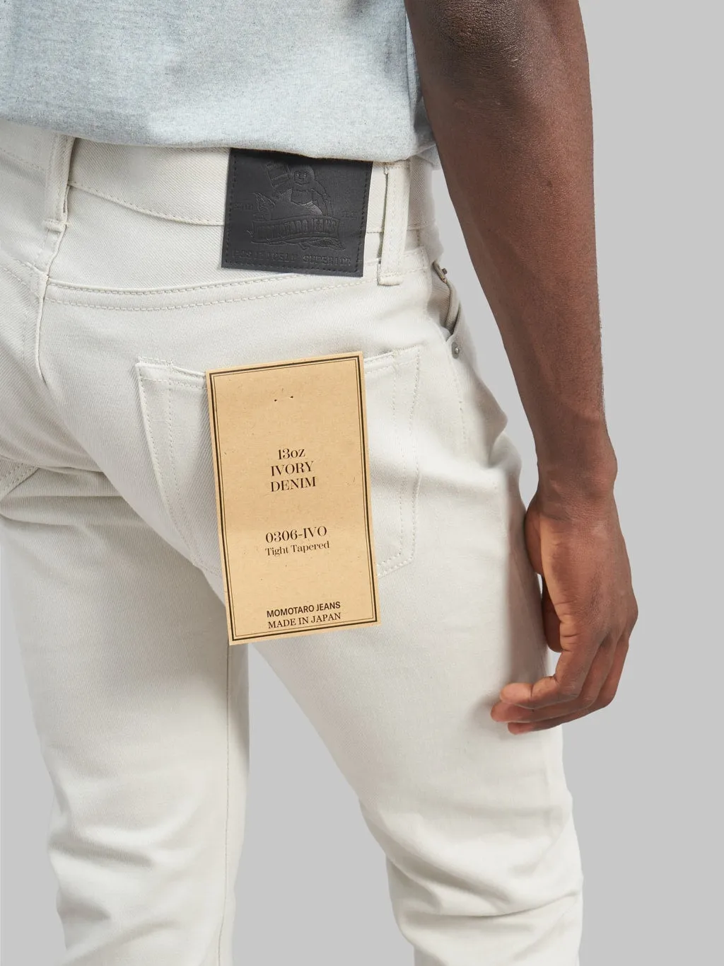 Momotaro 0306-IVO 13oz Ivory Denim Tight Tapered Jeans