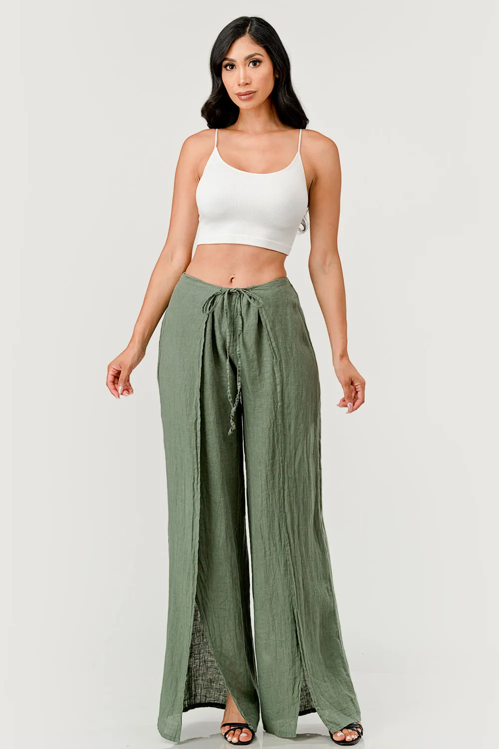 Monika Side Layered Linen Pants