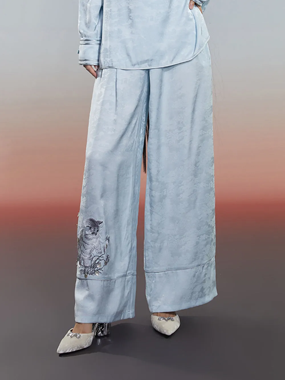 MUKZIN Loose Jacquard Original Crisp Trousers