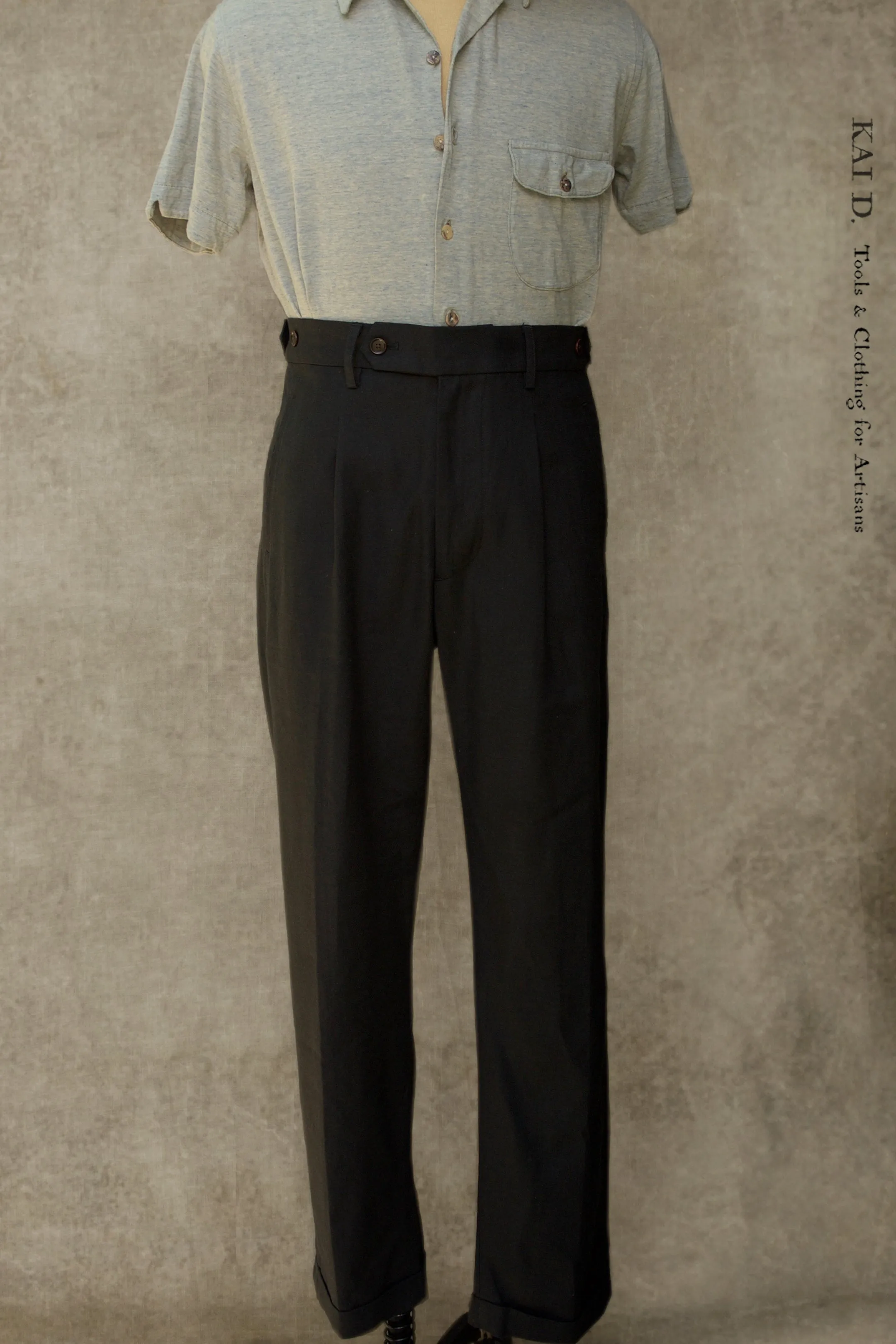 Novelist Trousers - Cotton Linen Herringbone - 30, 32, 36, 38