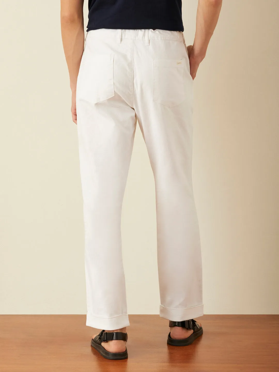 Off White Plain Loose Pants