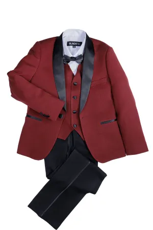 "London" Kids Wine Tuxedo (5-Piece Set)