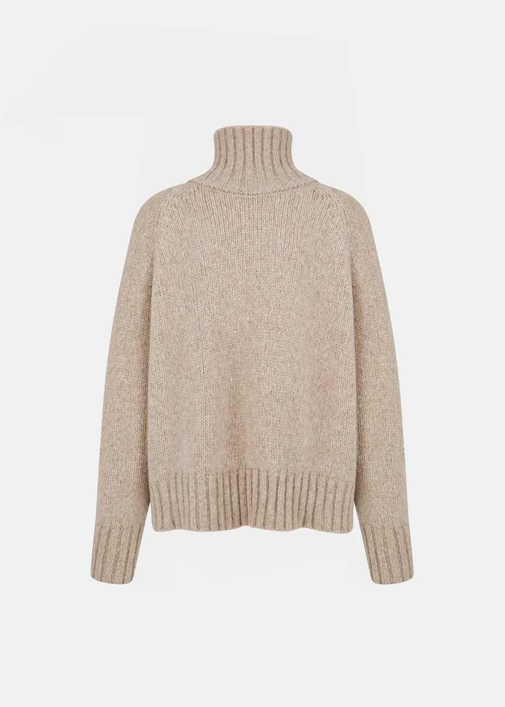 REIGN WOOLEN TURTLENECK SWEATER BEIGE