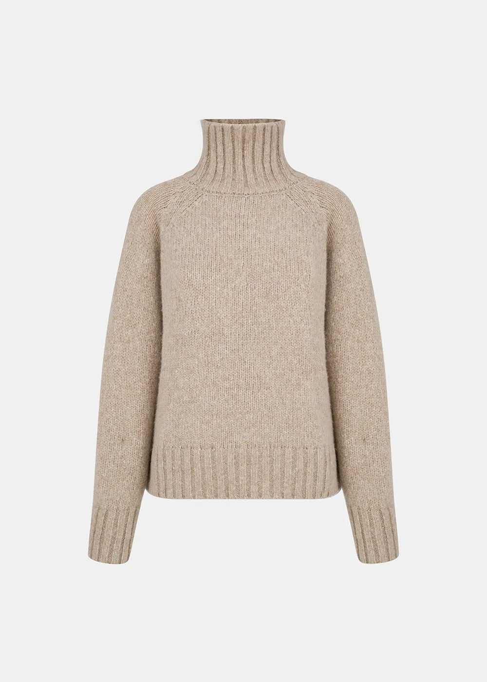 REIGN WOOLEN TURTLENECK SWEATER BEIGE