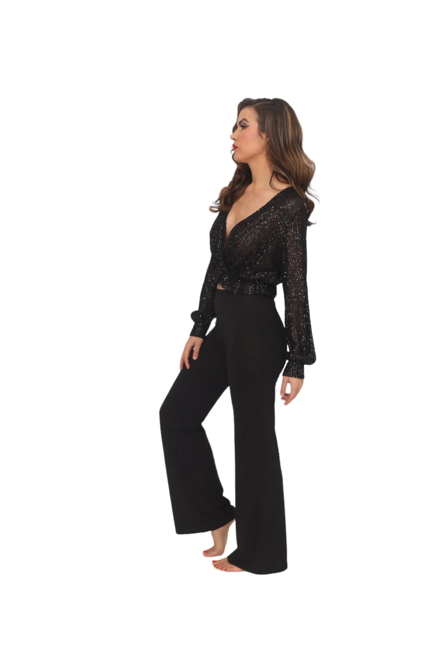 Sparkle Stretch Pants - Black