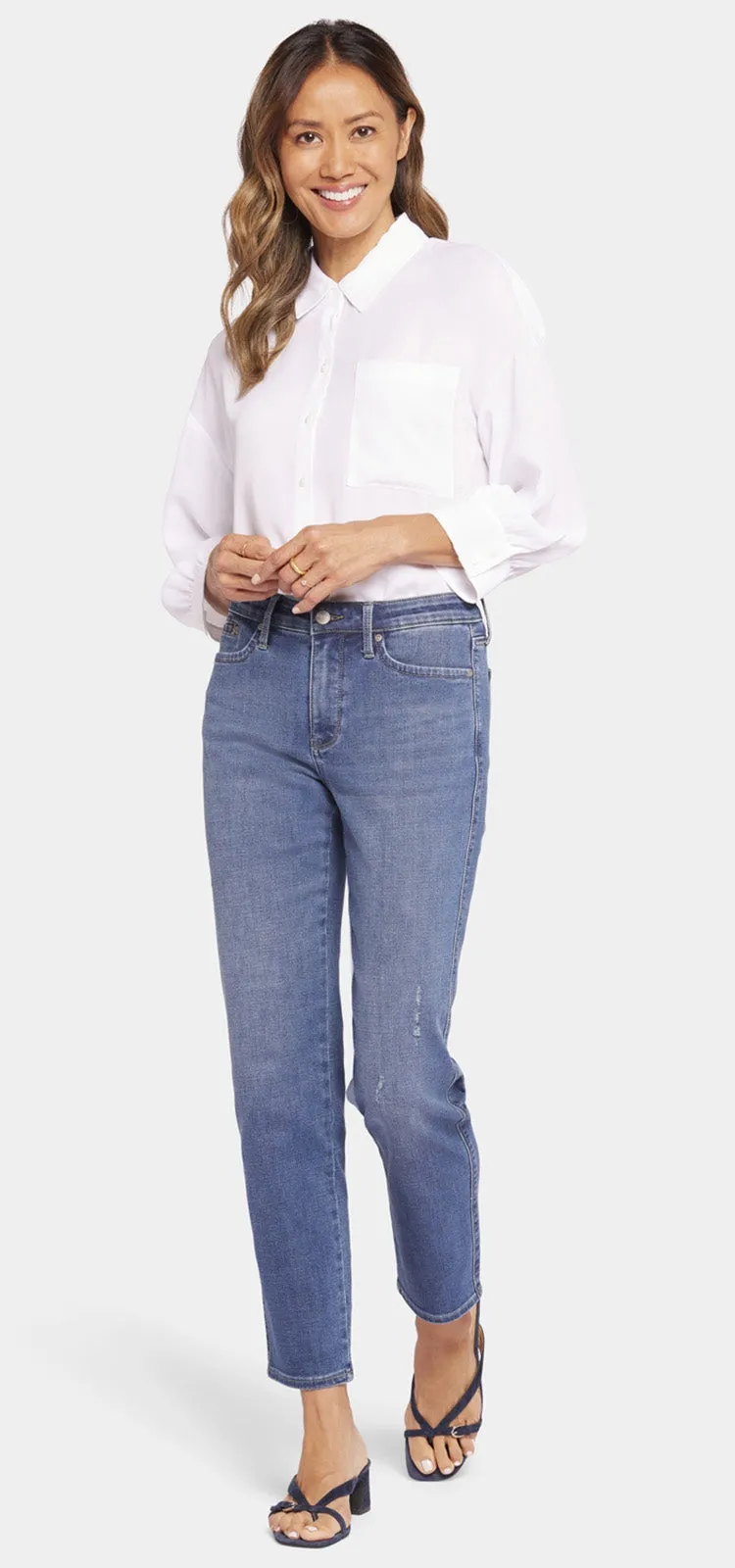 Stella Tapered Ankle Jeans Mediumblauw Premium Denim | Adore