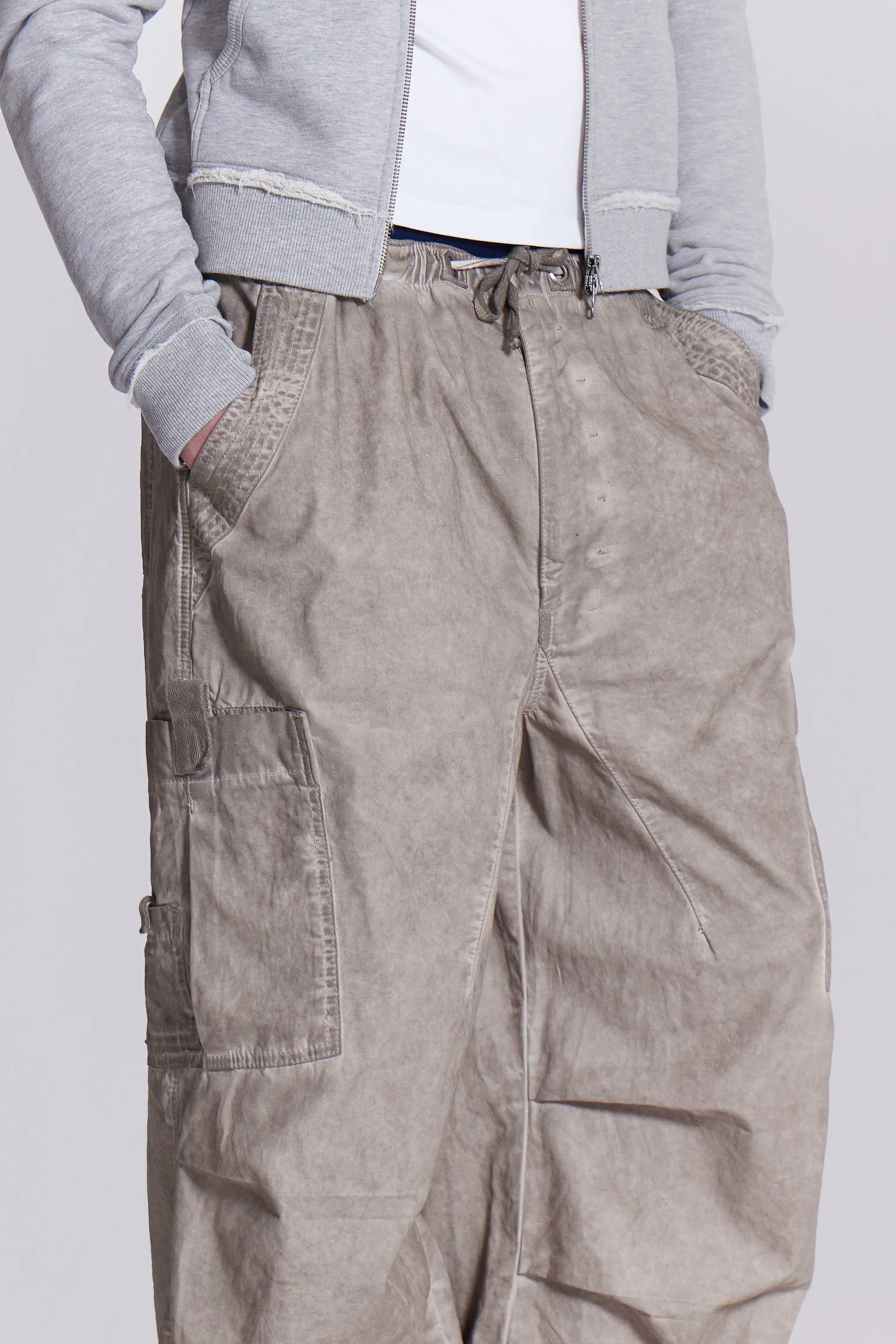 Stone Oil Wash Parachute Pants