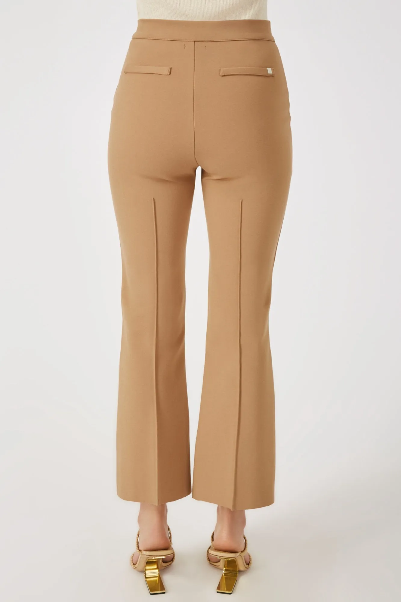 The Porterfield - Desert Tan Cropped Flare Pants with Pin Tuck