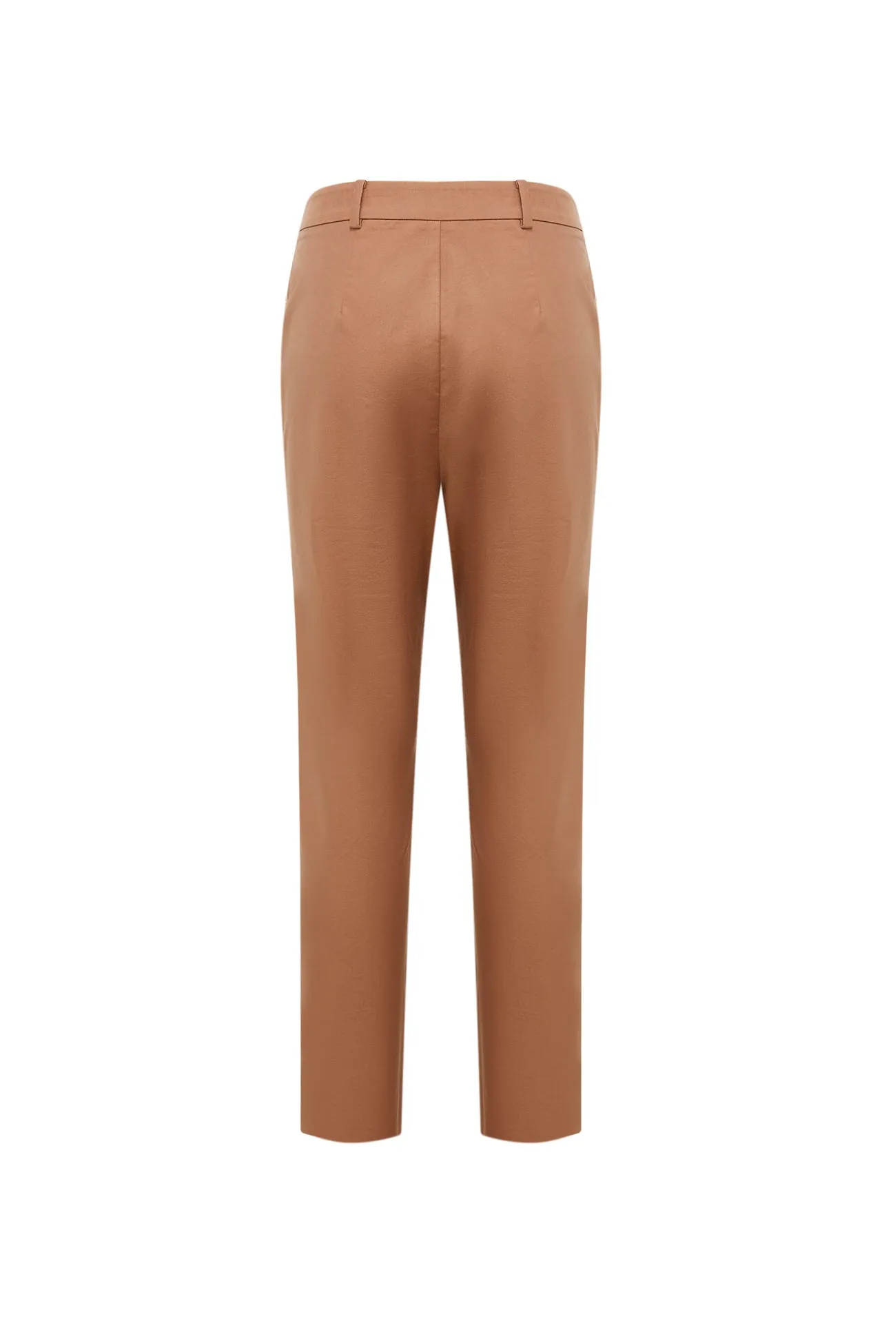 Twill Cotton High Waist Cigarette Pants