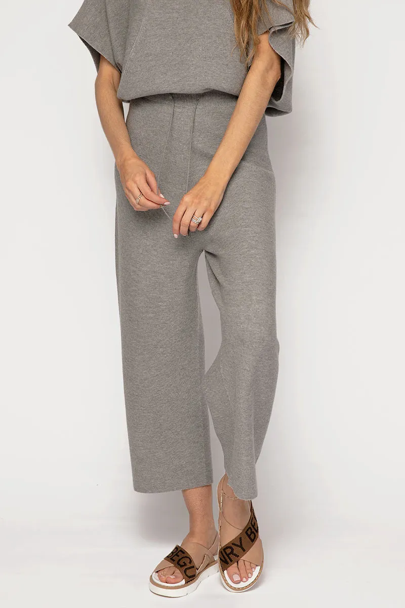 Wide Leg Track Pants in Grey