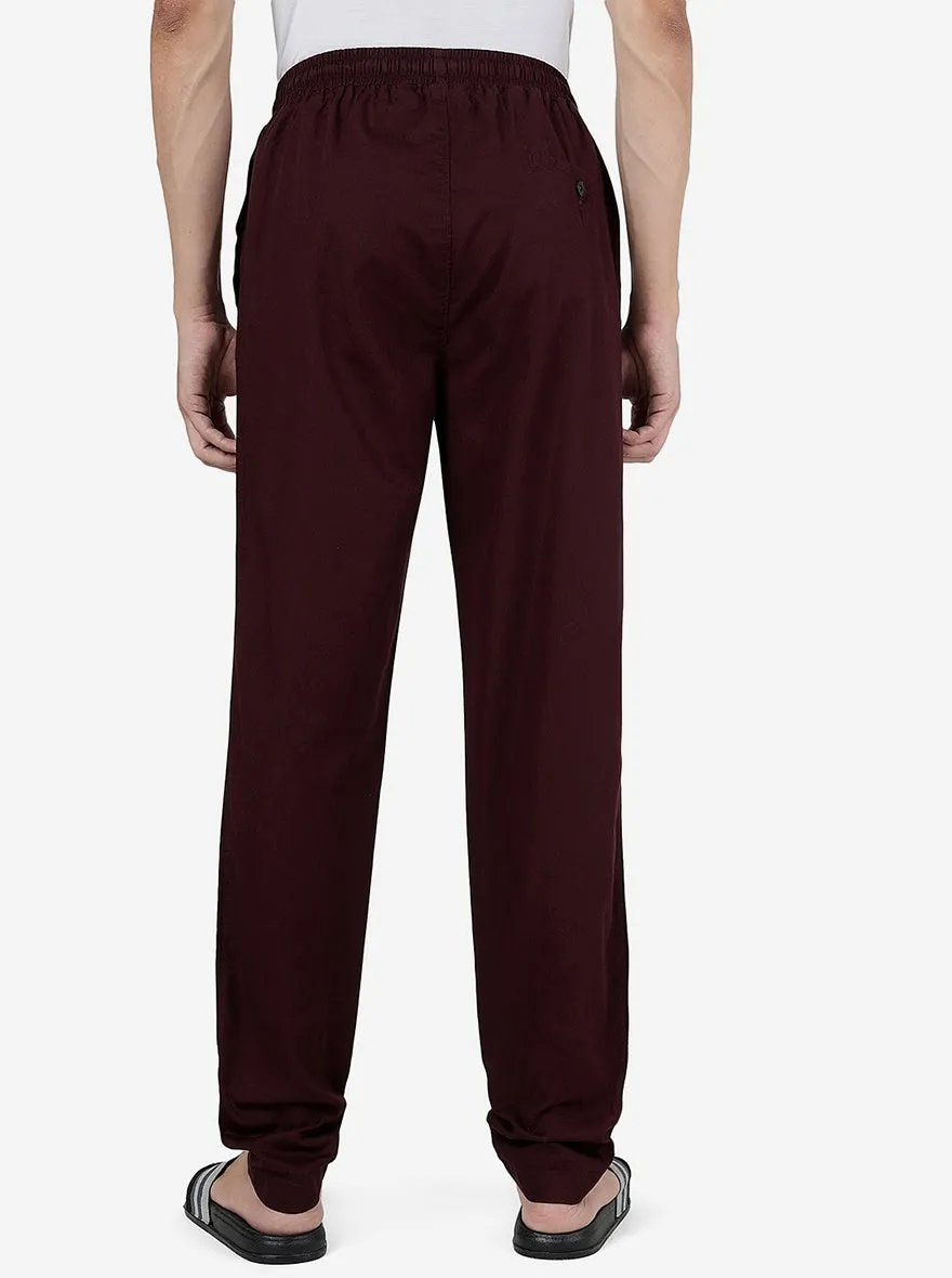 Wine Solid Slim Fit Track Pant | JadeBlue